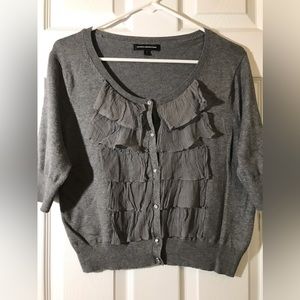 Express design studio size large gray light weight cropped sweater so cute